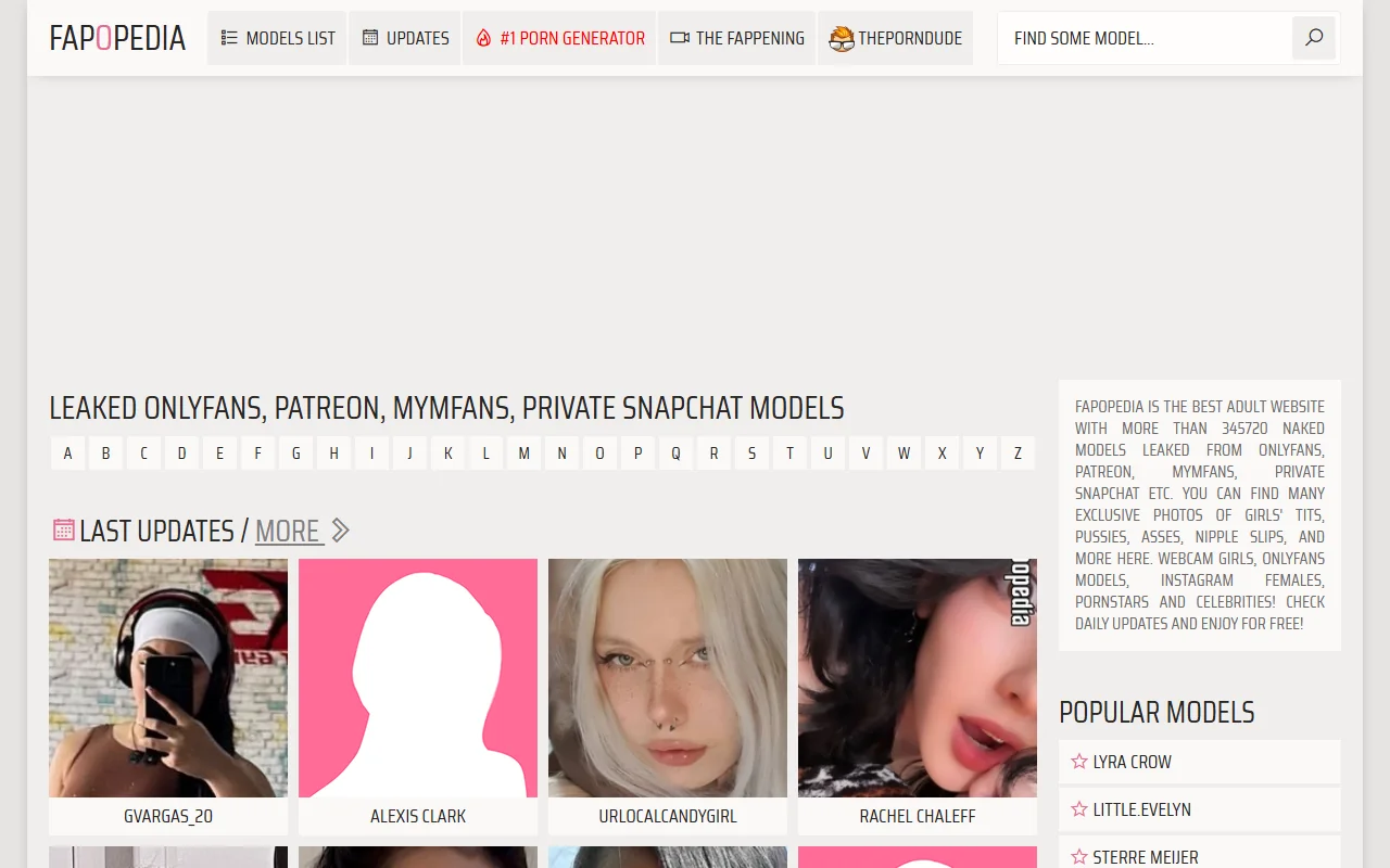 Screenshot of Fapopedia